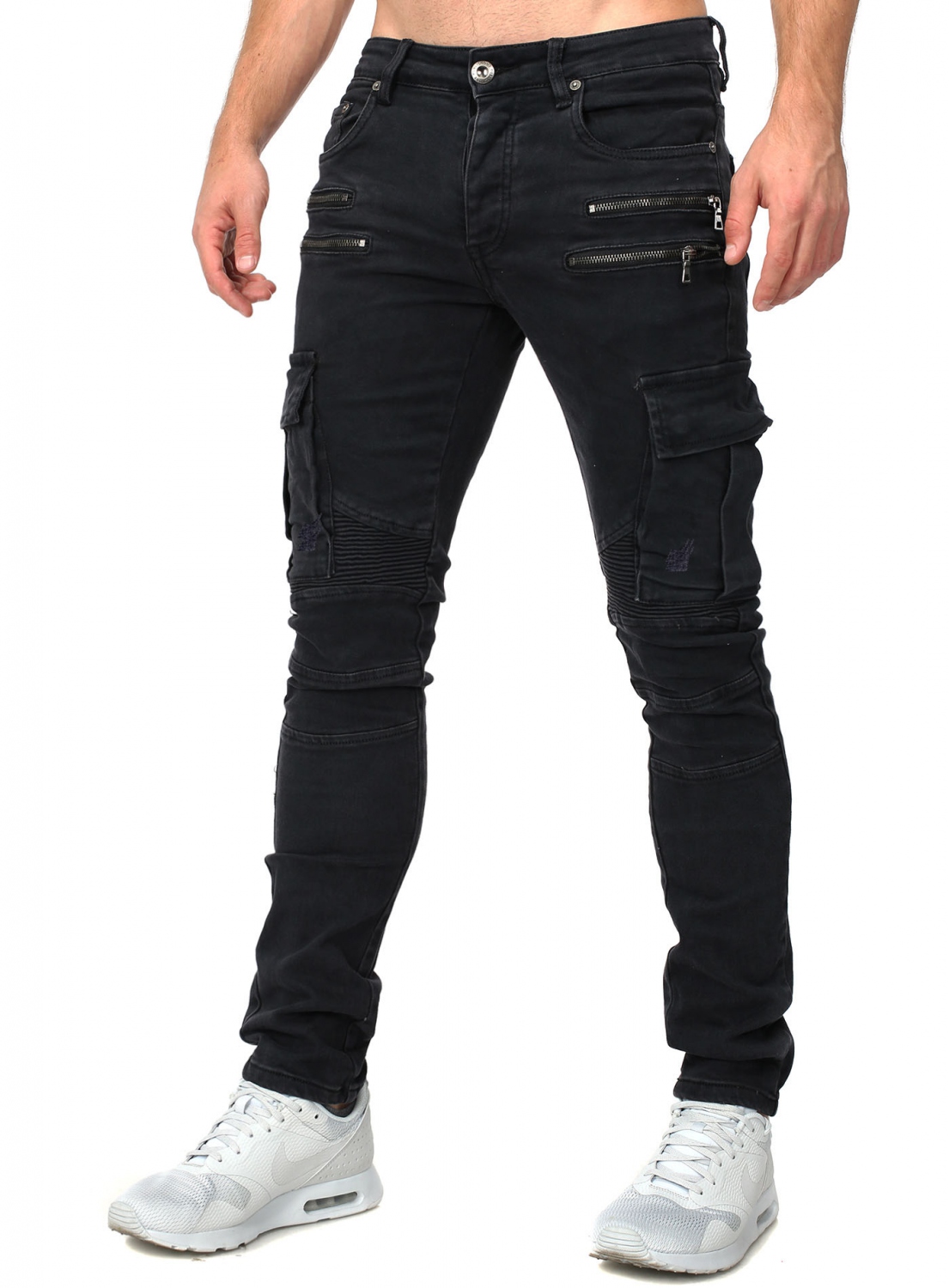 Pantalon Chino Cargo Homme LIUPMWE - Taille Élastique, Coton, Poches Multiples
